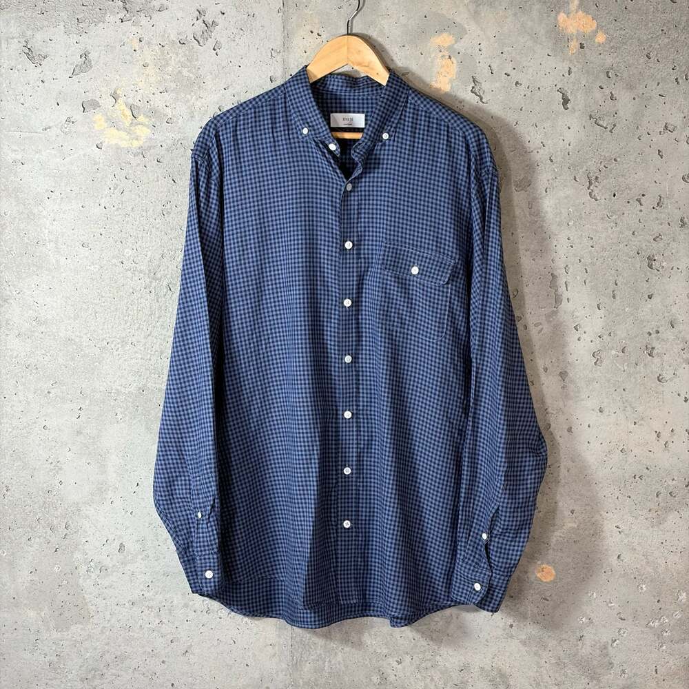 Rye 51 Small Batch Men's Long Sleeve Button Down Shirt in Blue Plaid